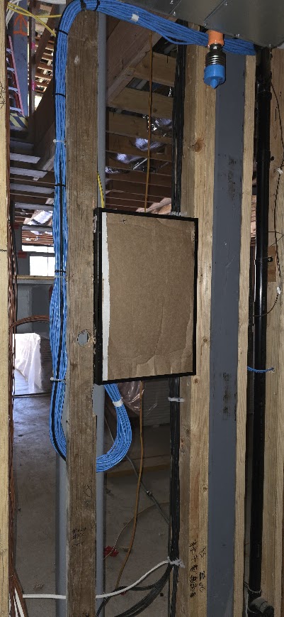 Structured wiring enclosure during rough-in