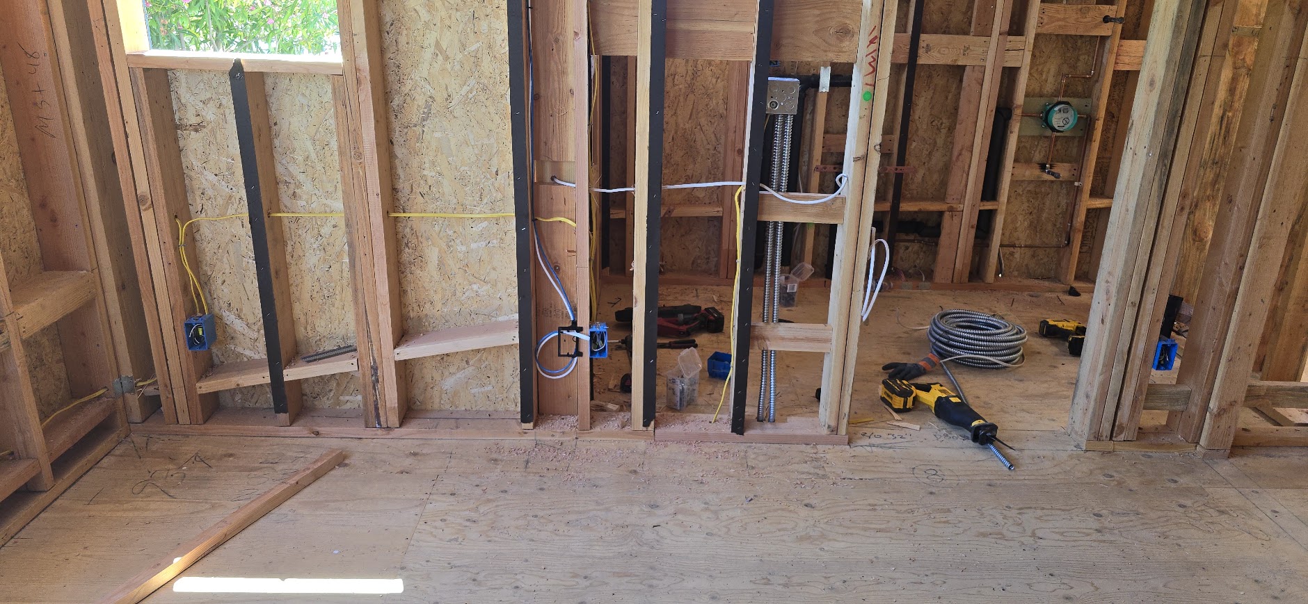 Room wiring before the walls close