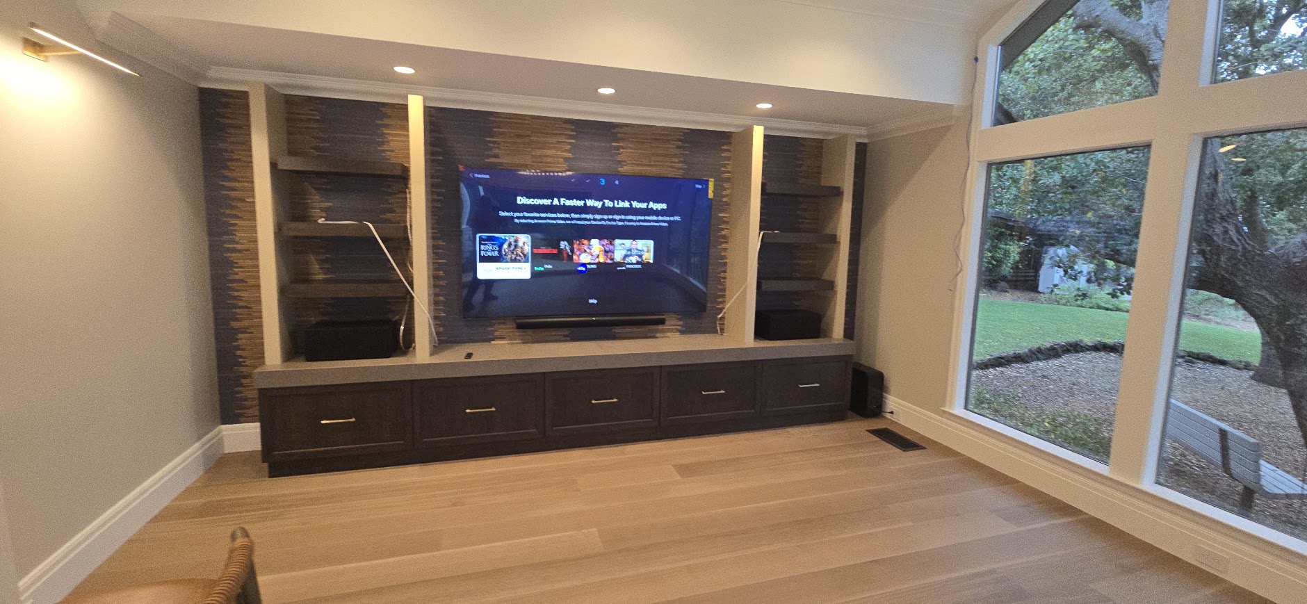 Built-in TV and shelving